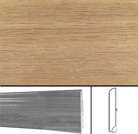 Плинтус шпонированный Tecnorivest Дуб без покрытия 100х15 прямой, 1 м.п.